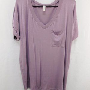 Flamingo Urban Purple Pocket Tee V-Neck
